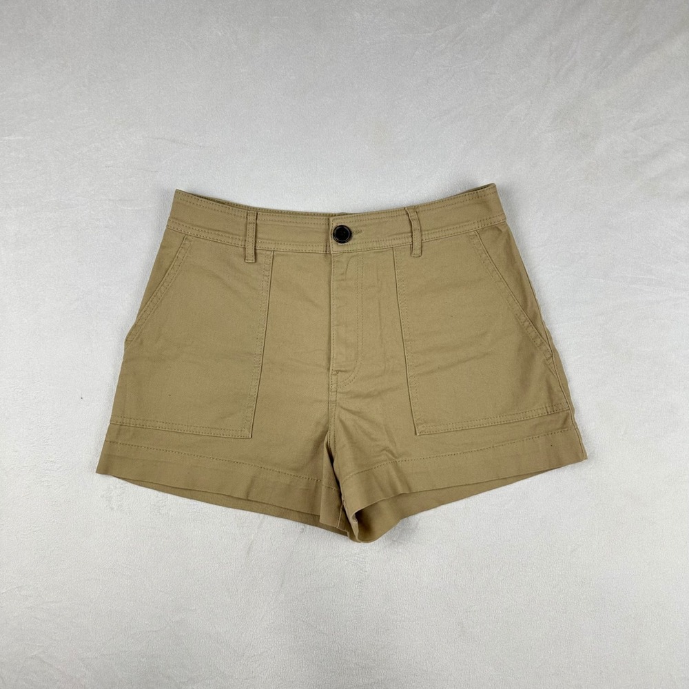 H&M Women's Khaki Cargo Shorts Size 8 Utility Pocket Casual Summer - Picture 2 of 13